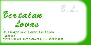 bertalan lovas business card